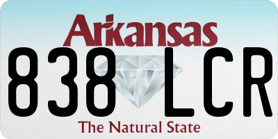AR license plate 838LCR