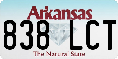 AR license plate 838LCT
