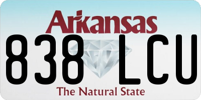 AR license plate 838LCU