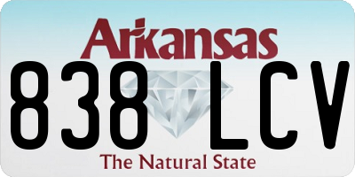 AR license plate 838LCV