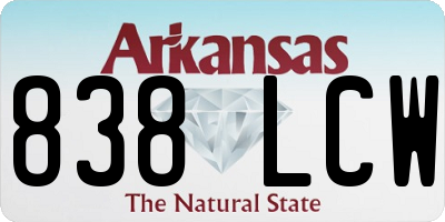 AR license plate 838LCW
