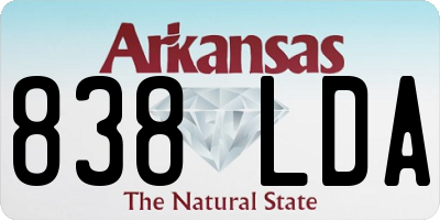 AR license plate 838LDA