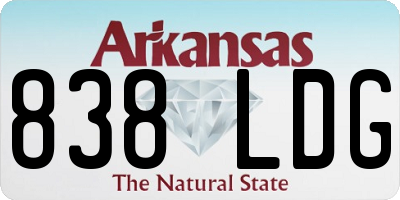 AR license plate 838LDG