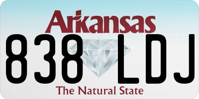 AR license plate 838LDJ