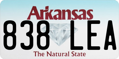 AR license plate 838LEA