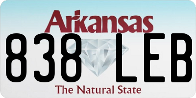 AR license plate 838LEB