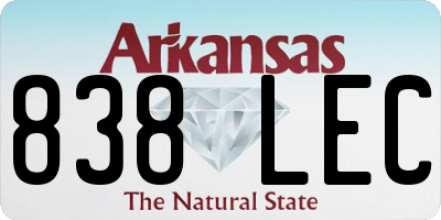 AR license plate 838LEC