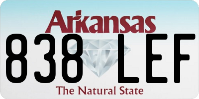 AR license plate 838LEF