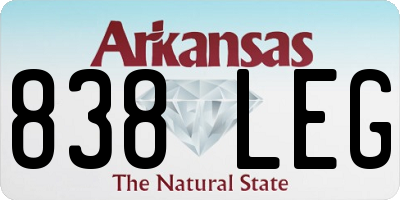 AR license plate 838LEG
