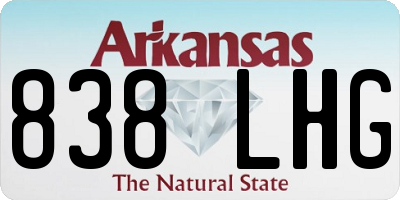 AR license plate 838LHG