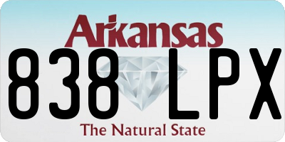 AR license plate 838LPX