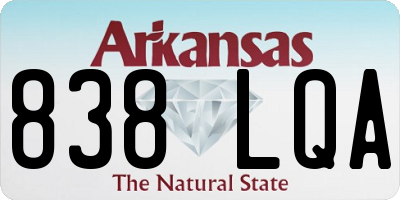 AR license plate 838LQA