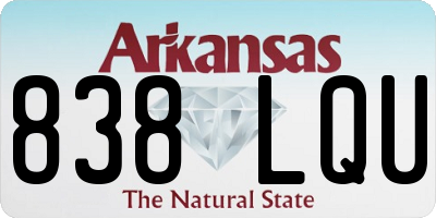 AR license plate 838LQU