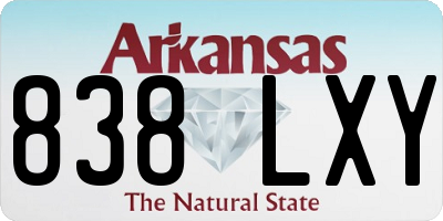 AR license plate 838LXY