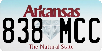 AR license plate 838MCC
