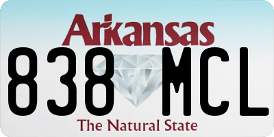 AR license plate 838MCL