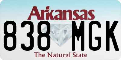 AR license plate 838MGK