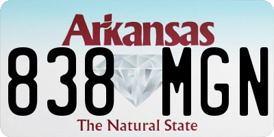 AR license plate 838MGN