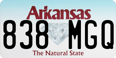 AR license plate 838MGQ