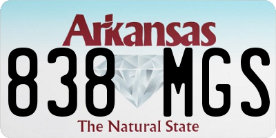 AR license plate 838MGS