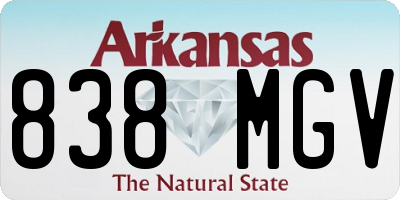 AR license plate 838MGV