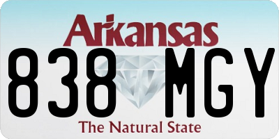 AR license plate 838MGY