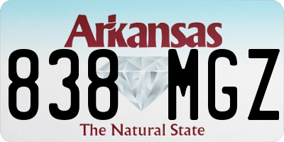 AR license plate 838MGZ