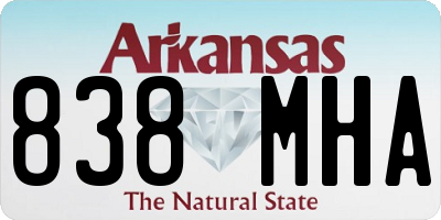 AR license plate 838MHA