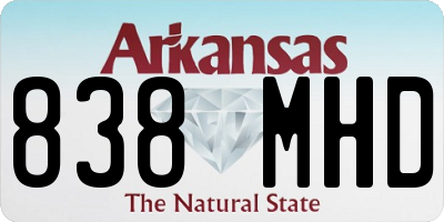 AR license plate 838MHD