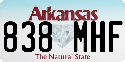 AR license plate 838MHF