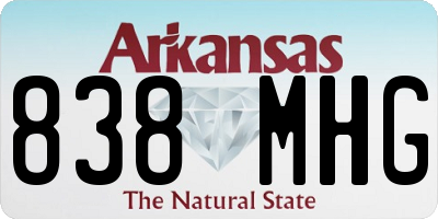 AR license plate 838MHG