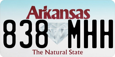 AR license plate 838MHH