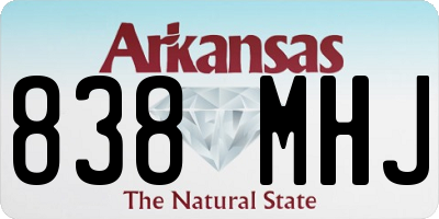 AR license plate 838MHJ