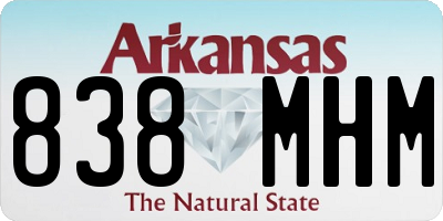 AR license plate 838MHM