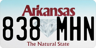 AR license plate 838MHN