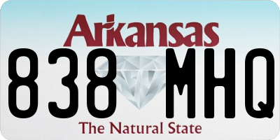 AR license plate 838MHQ