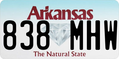 AR license plate 838MHW