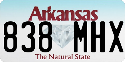 AR license plate 838MHX