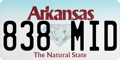 AR license plate 838MID