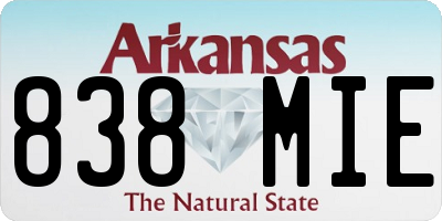 AR license plate 838MIE