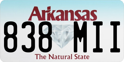 AR license plate 838MII