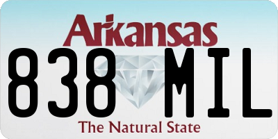 AR license plate 838MIL