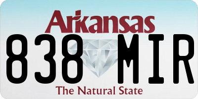 AR license plate 838MIR