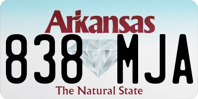 AR license plate 838MJA