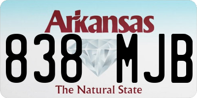 AR license plate 838MJB