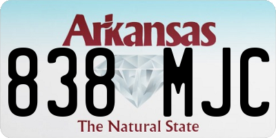 AR license plate 838MJC
