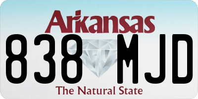 AR license plate 838MJD