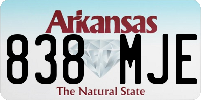 AR license plate 838MJE