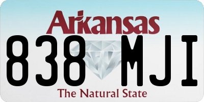 AR license plate 838MJI