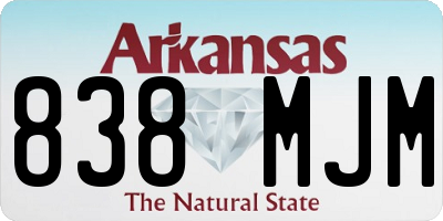 AR license plate 838MJM